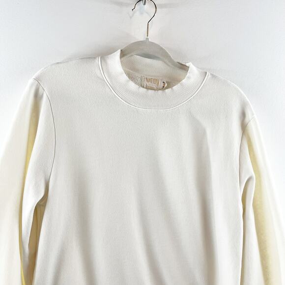 Nation LTD Crewneck Long Sleeve Pullover Sweatshirt White Medium - Picture 8 of 8